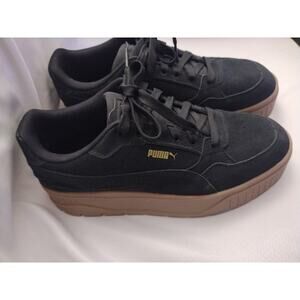 PUMA Women's Karmen II Idol Sneakers Suede Blk Gum Flatform Sz 11 EU 42.5 NWOB